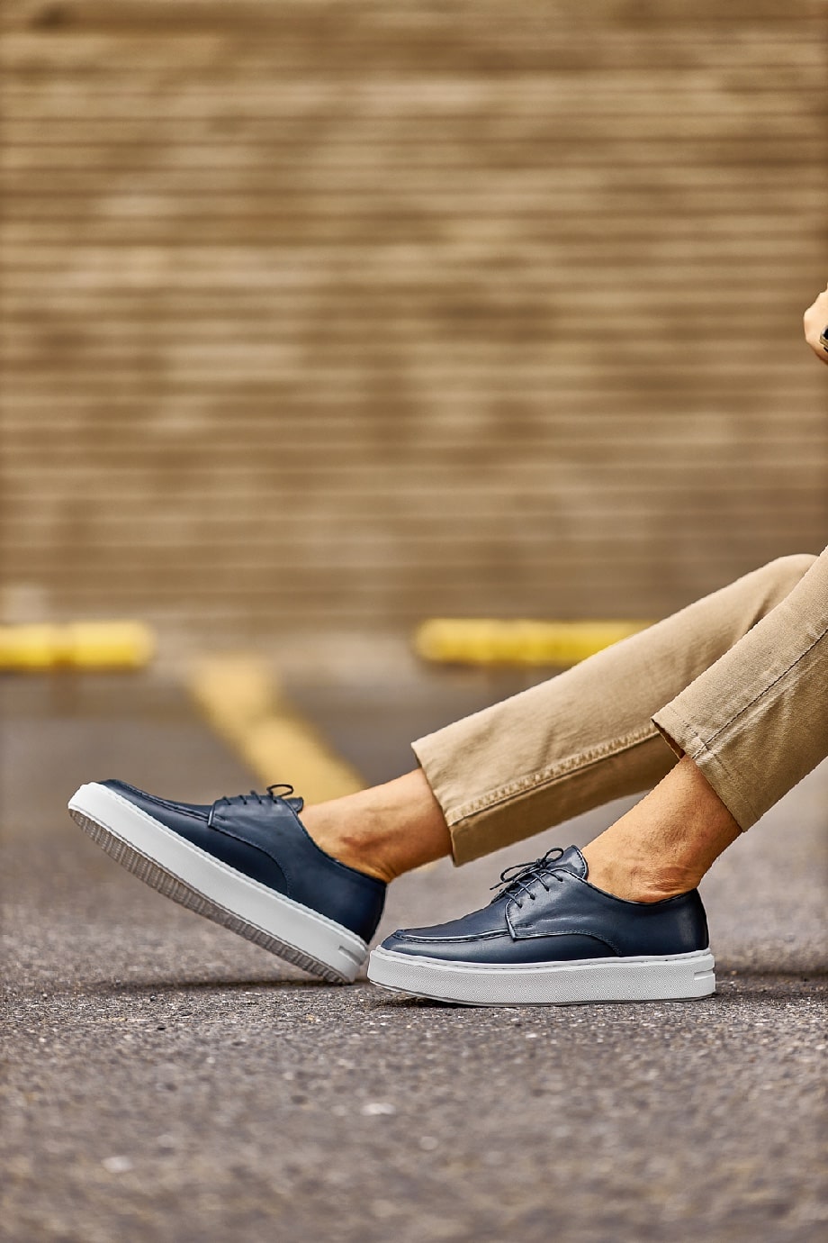Navy Blue Sole Leather Casual Shoes