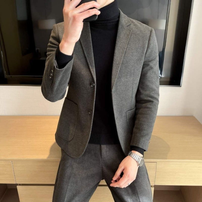 Slim Fit Woolen Blazer for Men