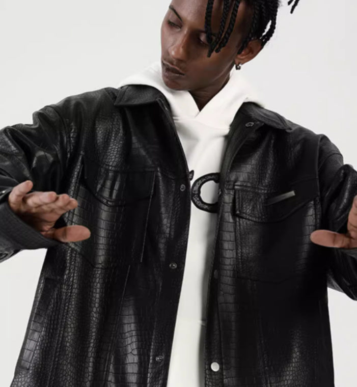 American Retro PU Leather Biker Jacket