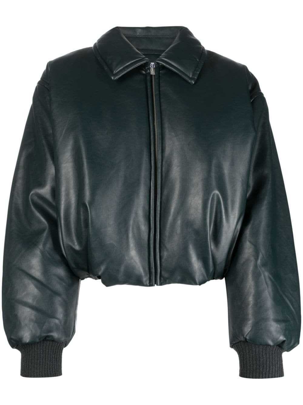 Waterproof Thermal Quilted Imitation Leather Jacket