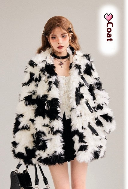 Eco-Friendly Plush Fur & Cotton Loose Fit Jacket