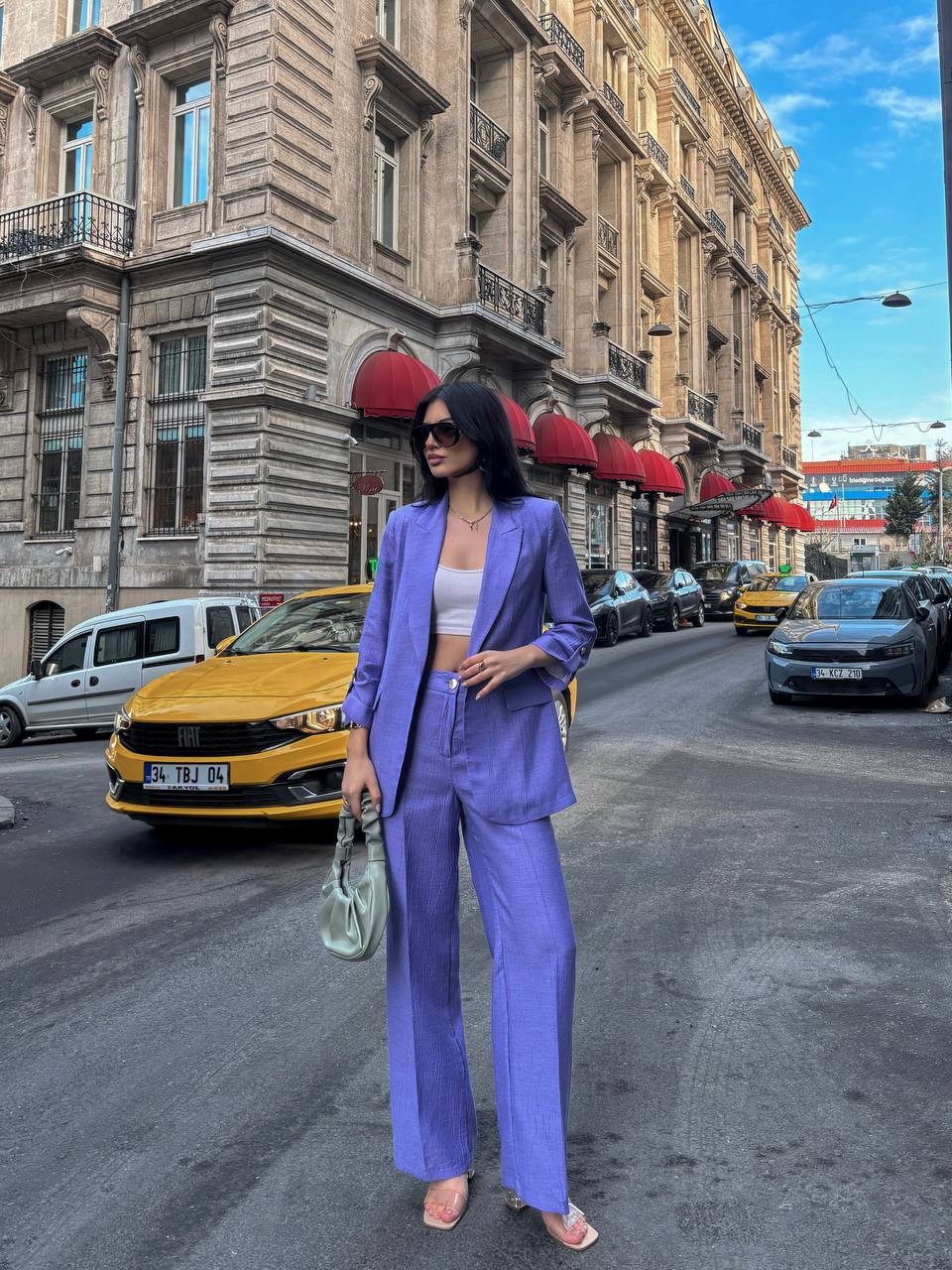 SuitLegacy Women's Lavender Textured Pant Suit