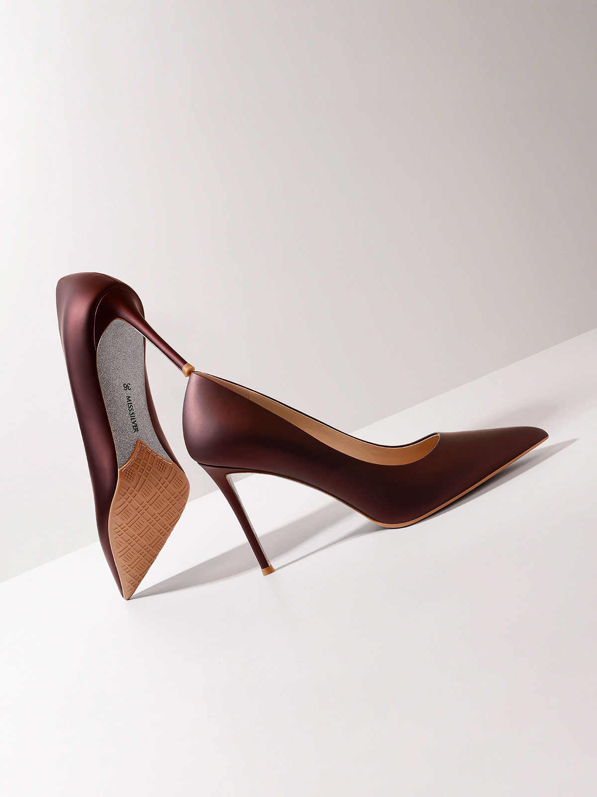 Pointed High Heels Stiletto Leather Pumps