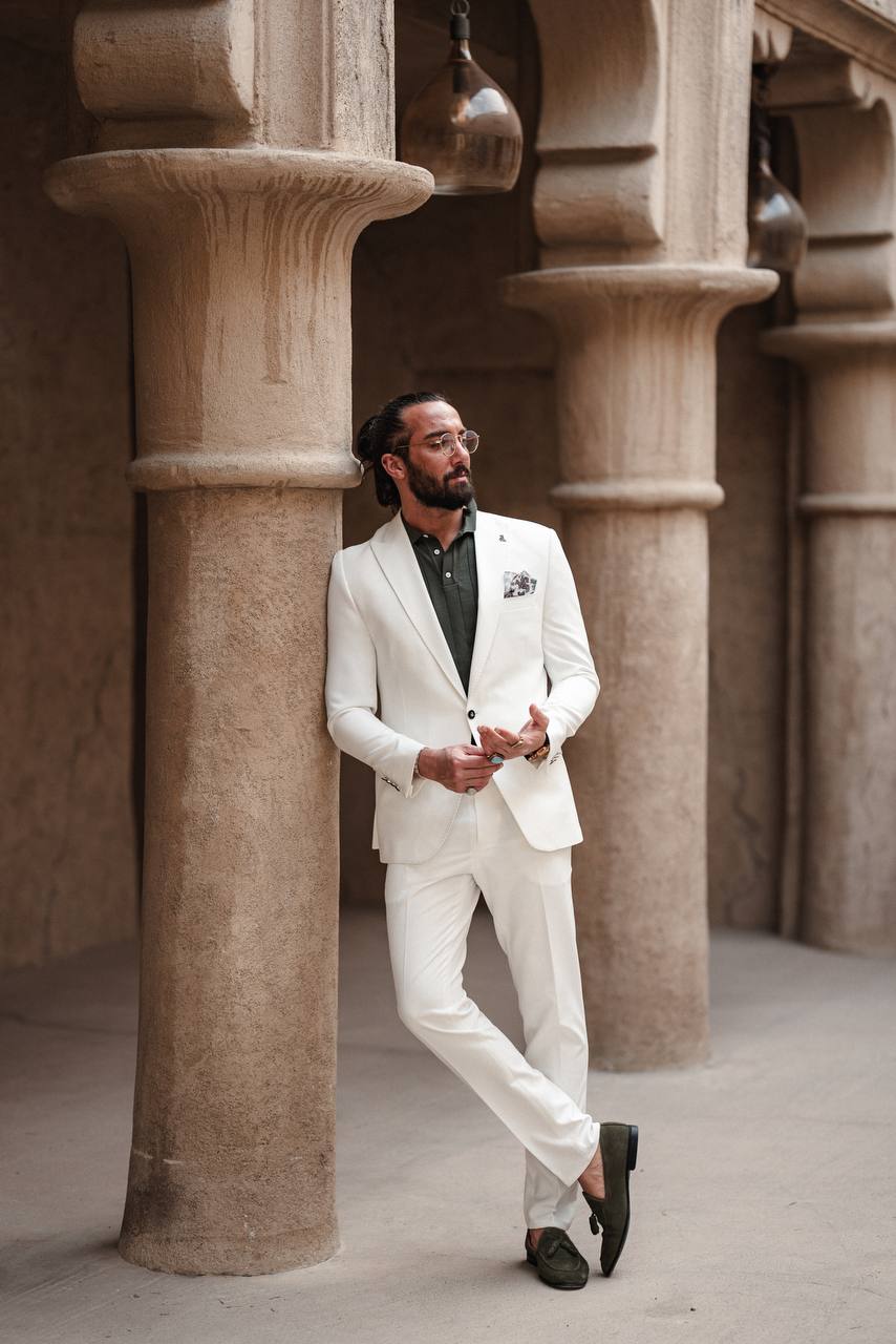 Crisp White Summer Occasion Suit