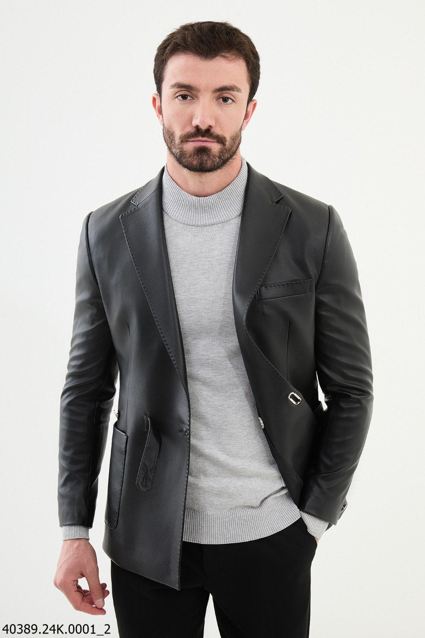 Black Leather Blazer