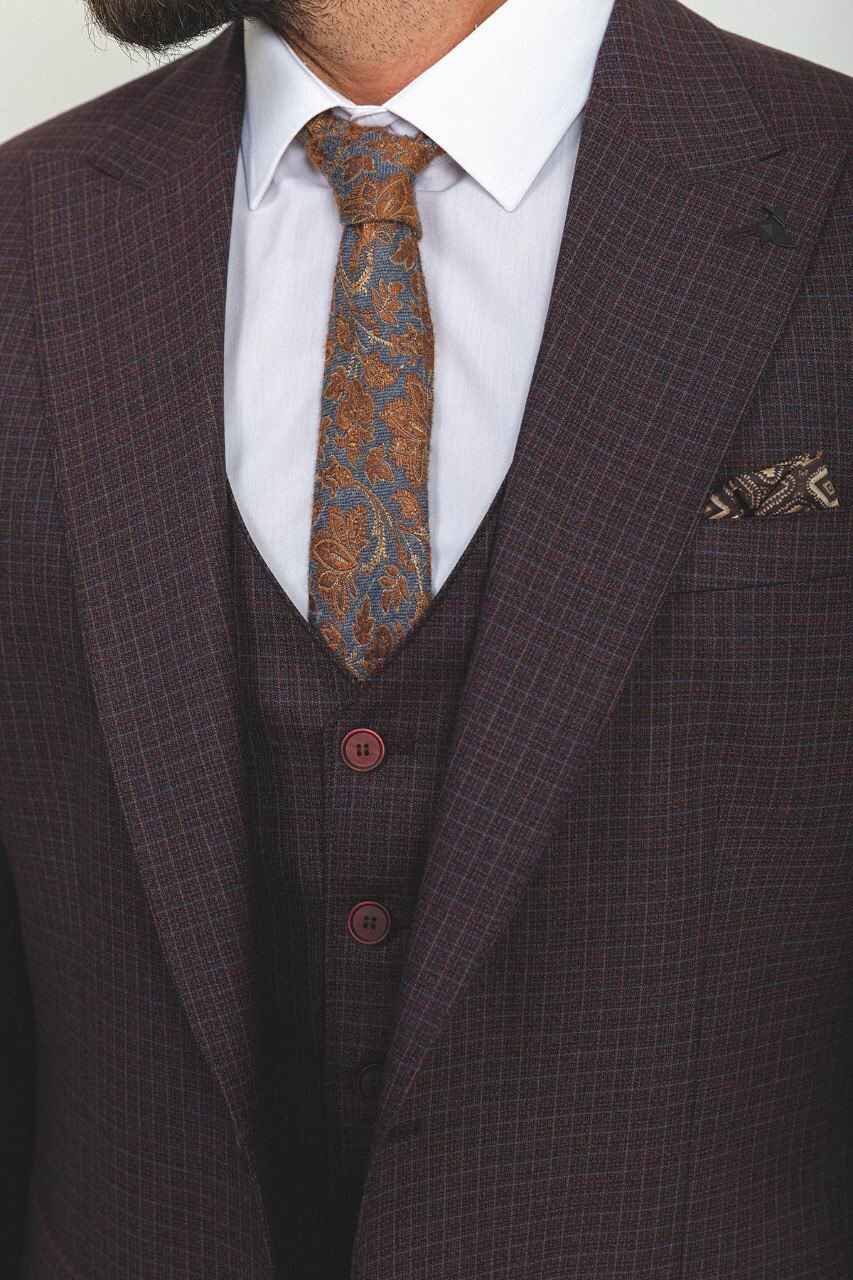 Burgundy Special Design Slim Fit Suit