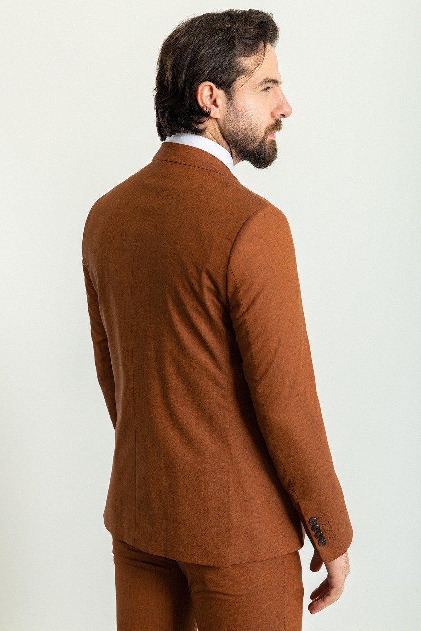 Camel Modern Slim Fit Three-Piece Suit