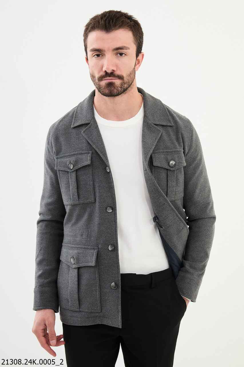 Men's Modern Fit Textured Field Coat
