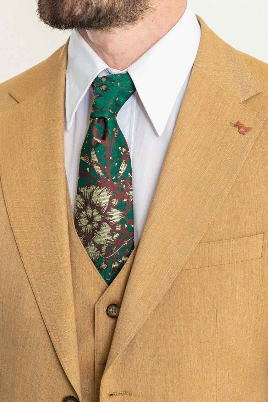 Mustard Modern Slim Fit Three-Piece Suit