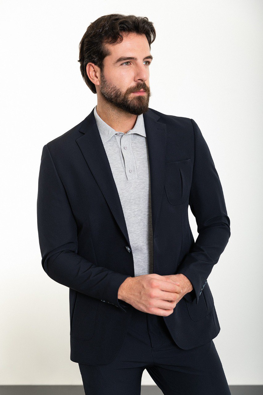 Navy Modern Slim Fit Two-Piece Suit