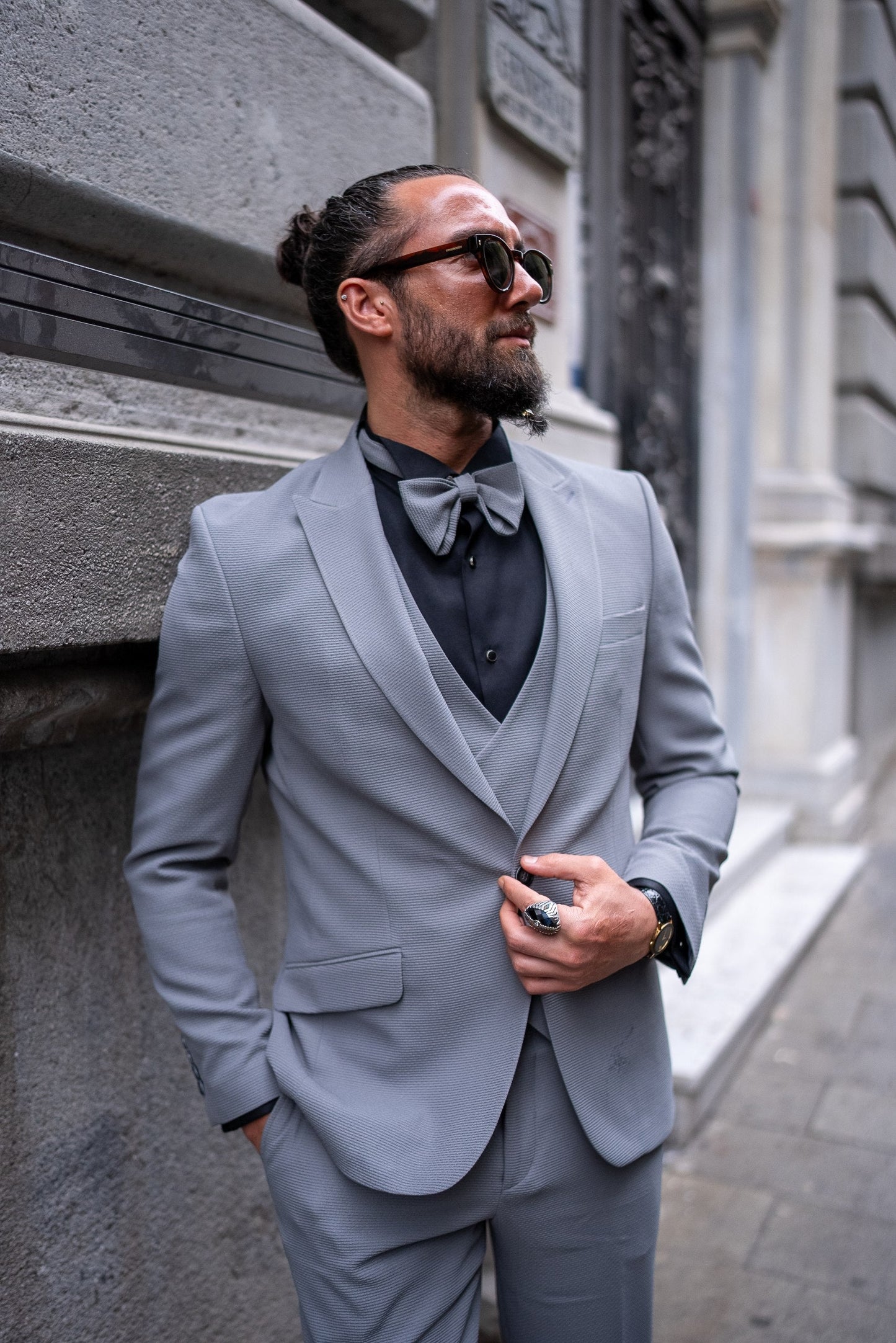 Grey Groom Suit