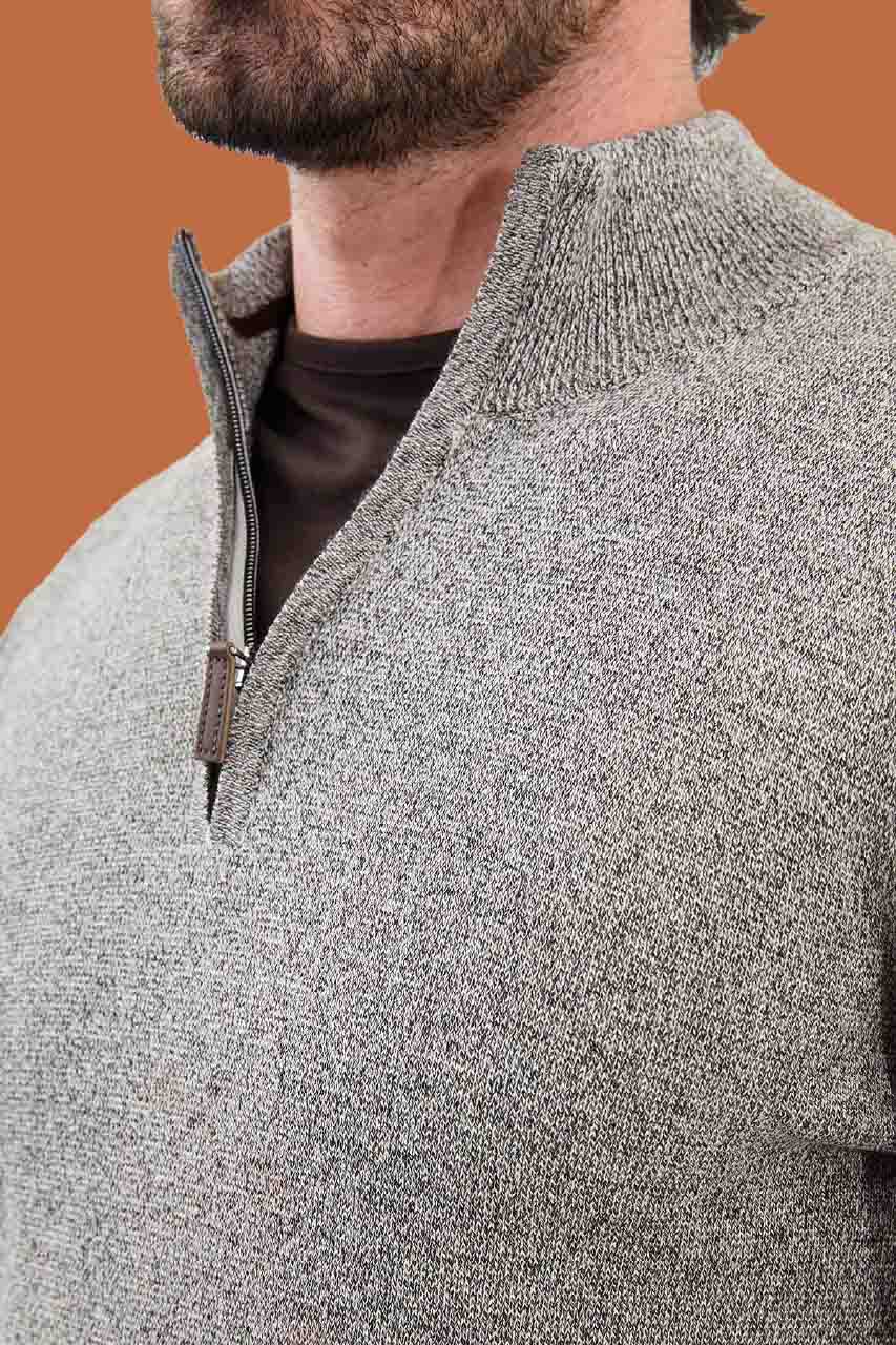 Beige Slim Fit Ribbed Crew Neck Sweater | S-XXL