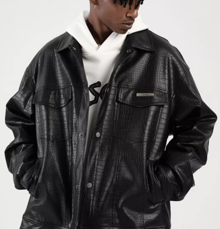 American Retro PU Leather Biker Jacket