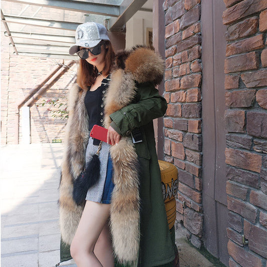 Women’s Hooded Wool Coat with Fur Collar – Street Style