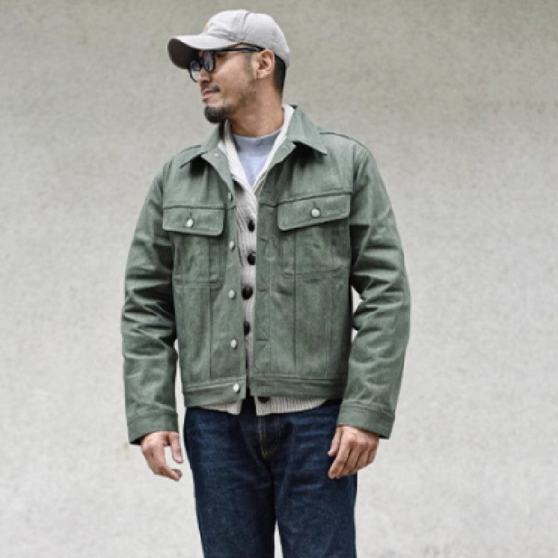 Men’s Green Denim Workwear Jacket
