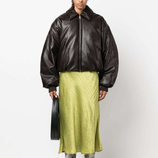 Waterproof Thermal Quilted Imitation Leather Jacket
