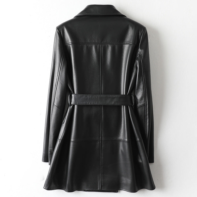 Women’s Loose Black Leather Fashion Blazer, Sizes M-3XL