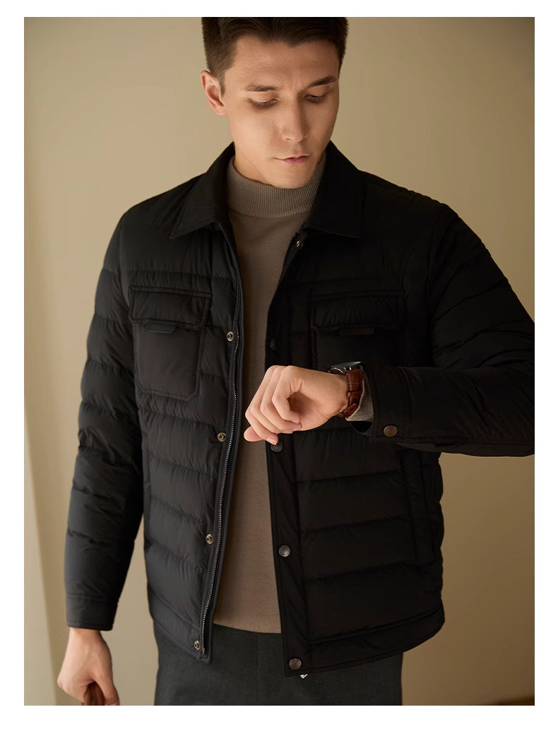 Classic Men’s Standard Fit Coat with Collared Neck