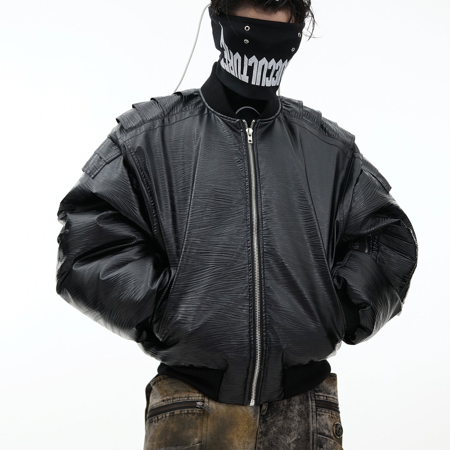 Men’s PU Leather Baseball Flight Jacket