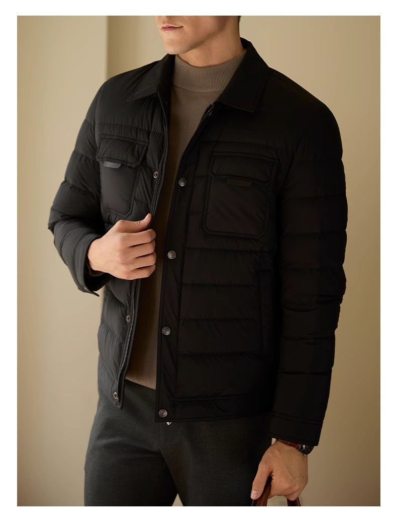 Classic Men’s Standard Fit Coat with Collared Neck
