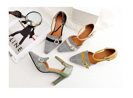 Women’s Matching Plaid High Heels