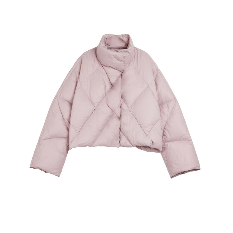 High-End Apricot Standing Collar Duck Down Bread Jacket
