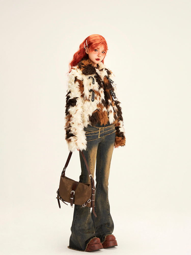 Eco-Friendly Plush Fur & Cotton Loose Fit Jacket