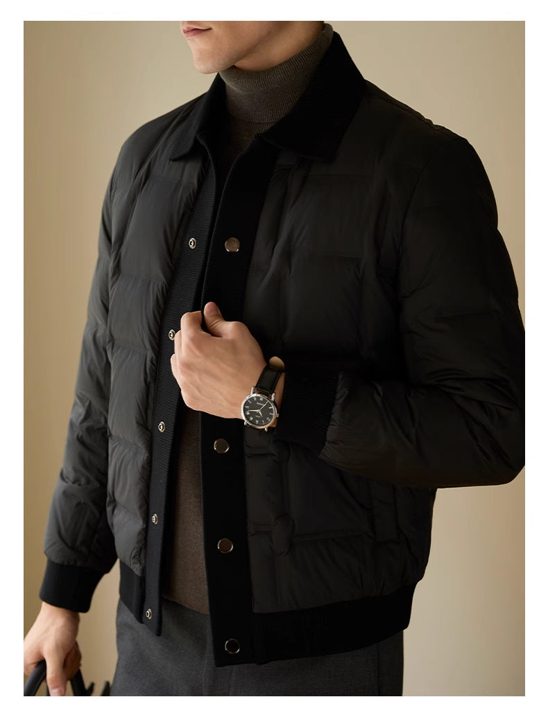 Men’s Black Patchwork Short Coat