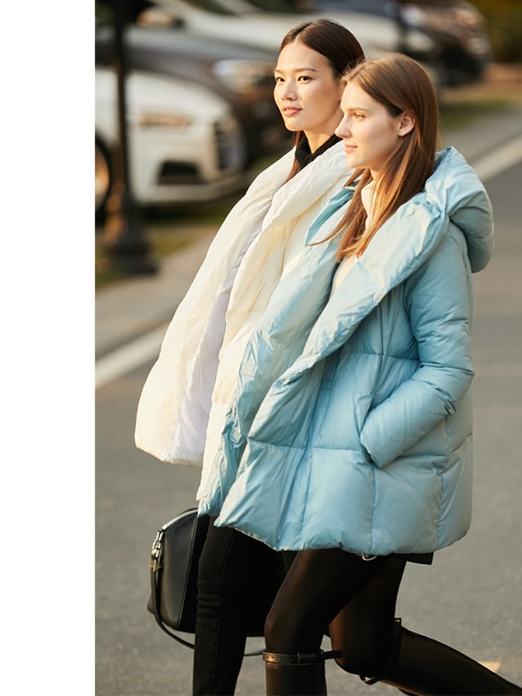 Light Hooded White Duck Down Jacket – Multi Colors