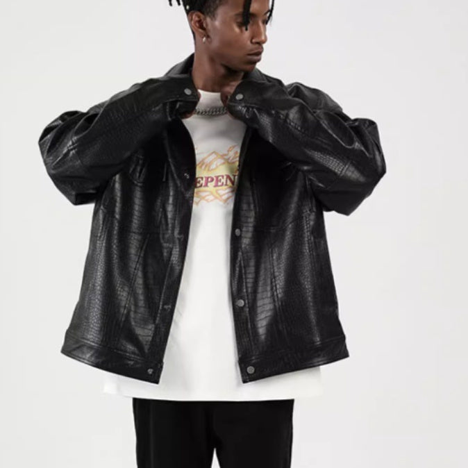 American Retro PU Leather Biker Jacket