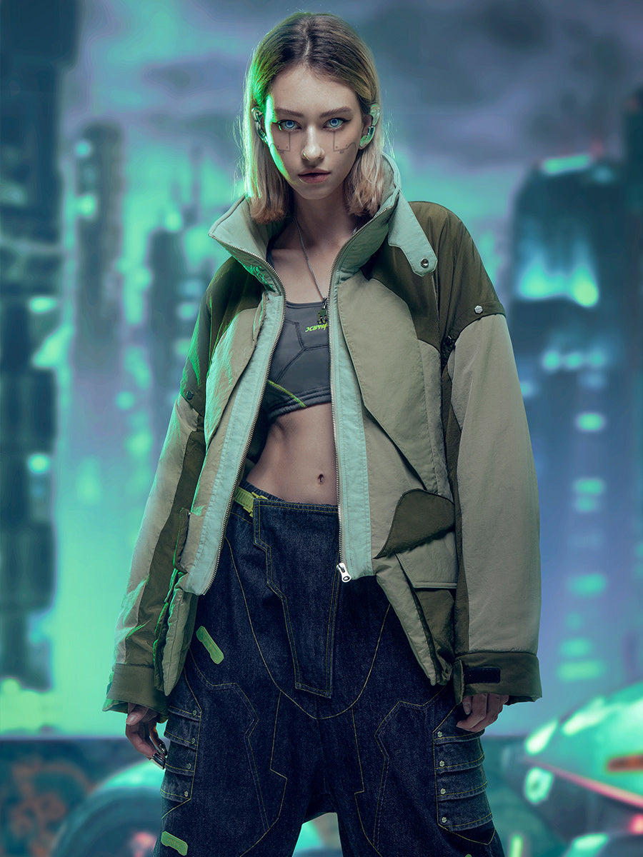 Punk Street Loose Short Jacket with Standing Collar