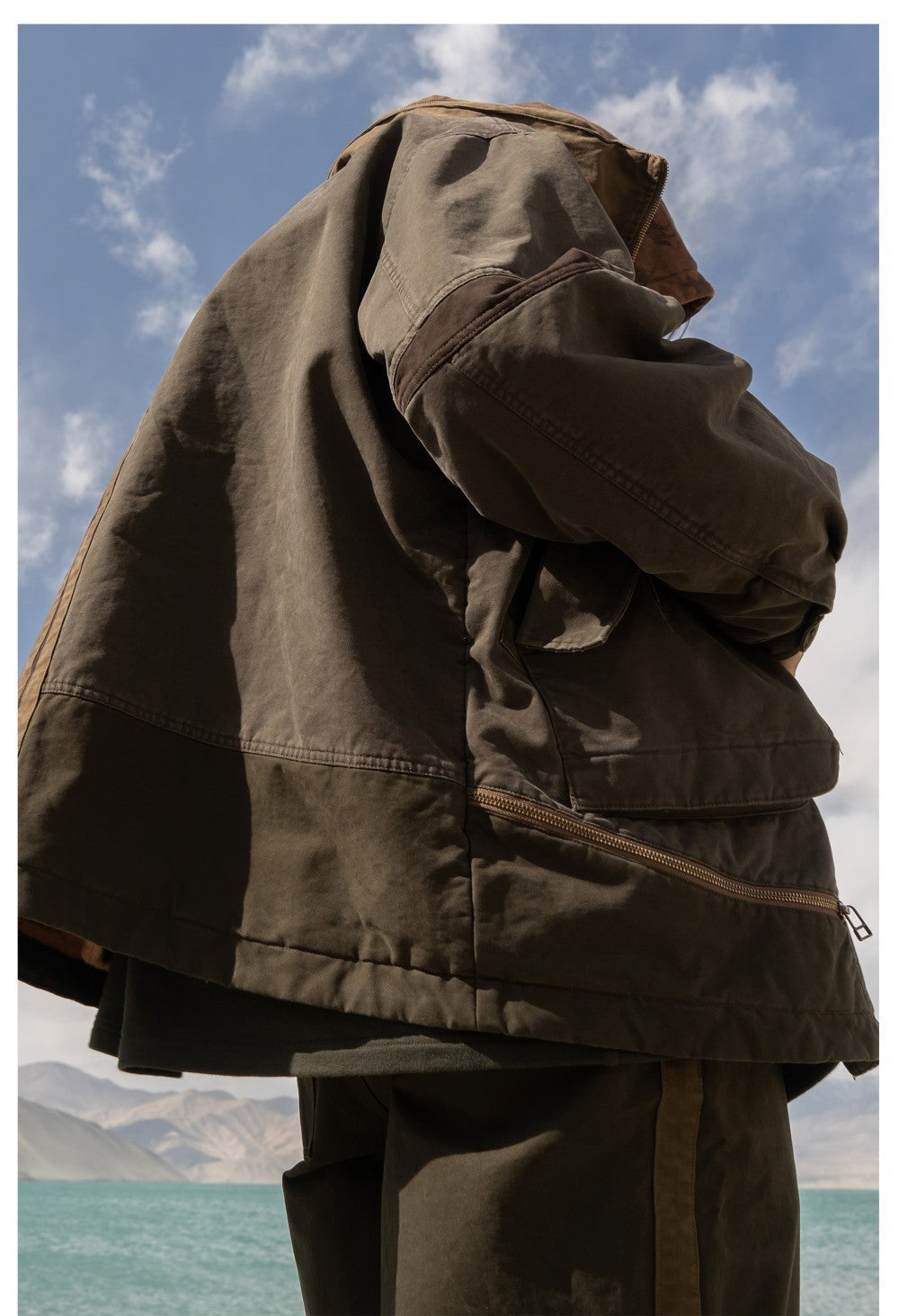 Loose Silhouette Washed Cotton Linen Warm Jacket