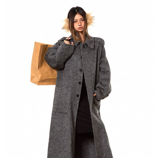 Slim-Fit Double-Faced Wool Overcoat – Yellow & Grey