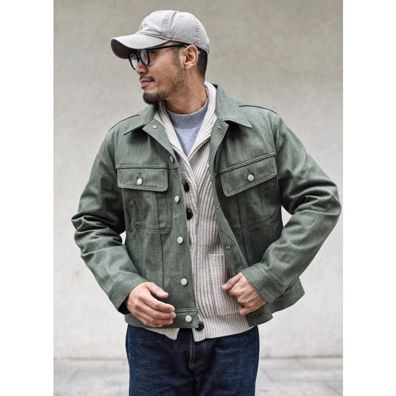 Men’s Green Denim Workwear Jacket
