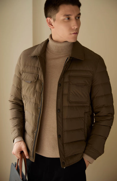 Classic Men’s Standard Fit Coat with Collared Neck