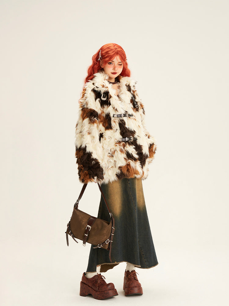 Eco-Friendly Plush Fur & Cotton Loose Fit Jacket