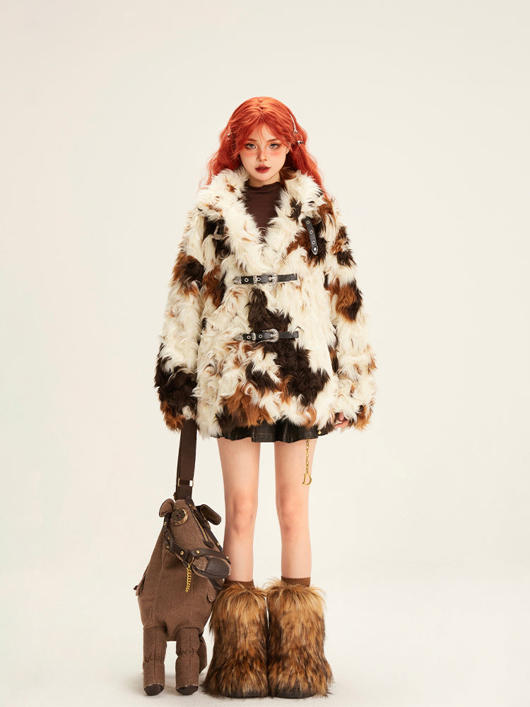 Eco-Friendly Plush Fur & Cotton Loose Fit Jacket
