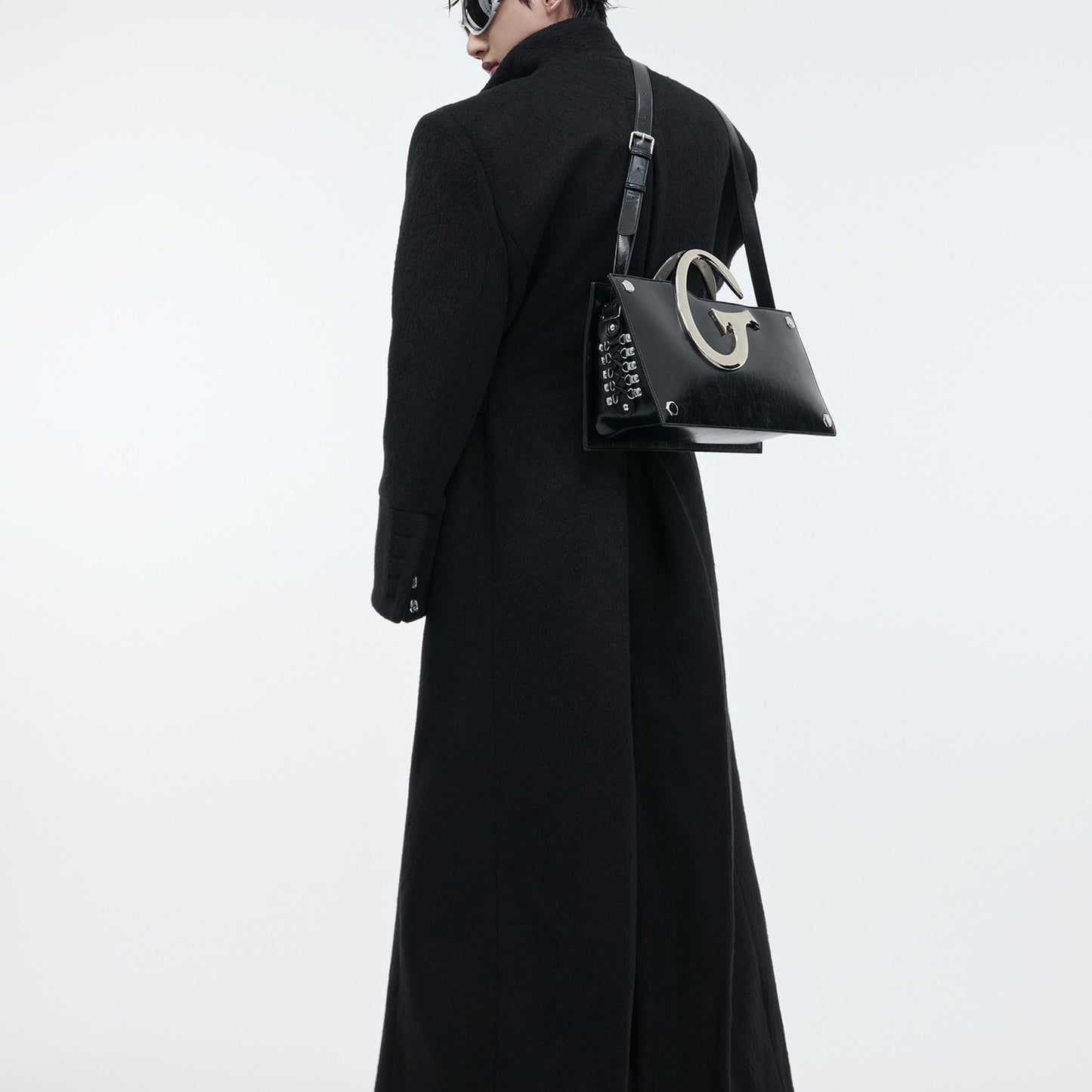 Men’s Stand Collar Long Wool Blend Coat