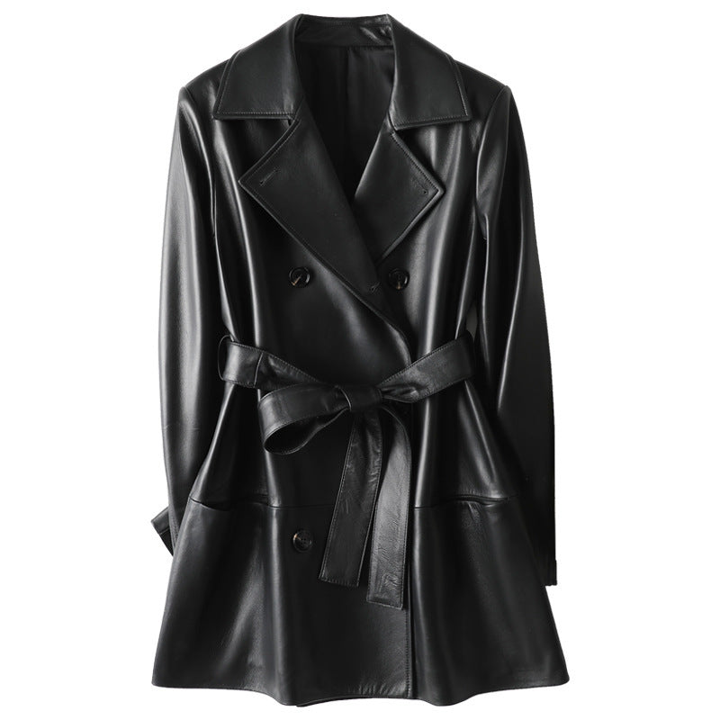 Women’s Loose Black Leather Fashion Blazer, Sizes M-3XL