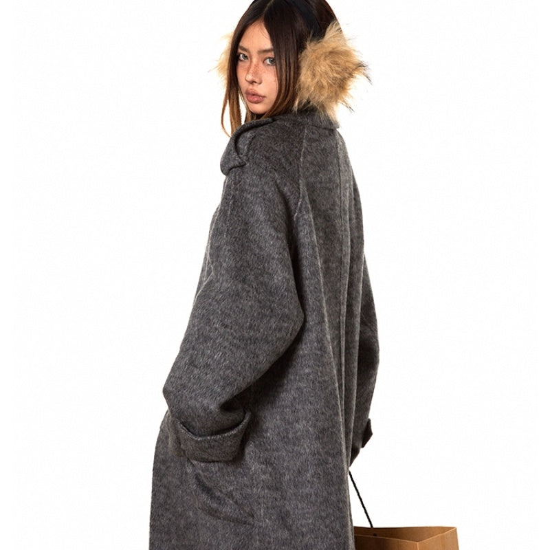 Slim-Fit Double-Faced Wool Overcoat – Yellow & Grey