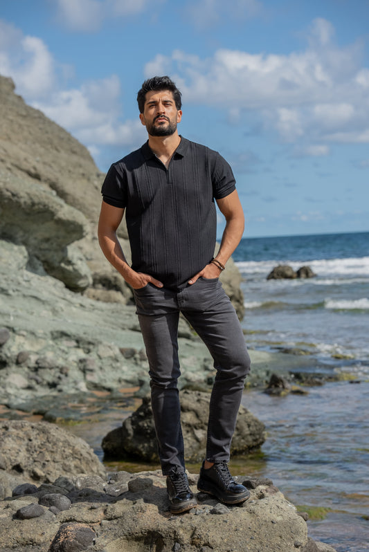 Black Men’s Special Design Polo