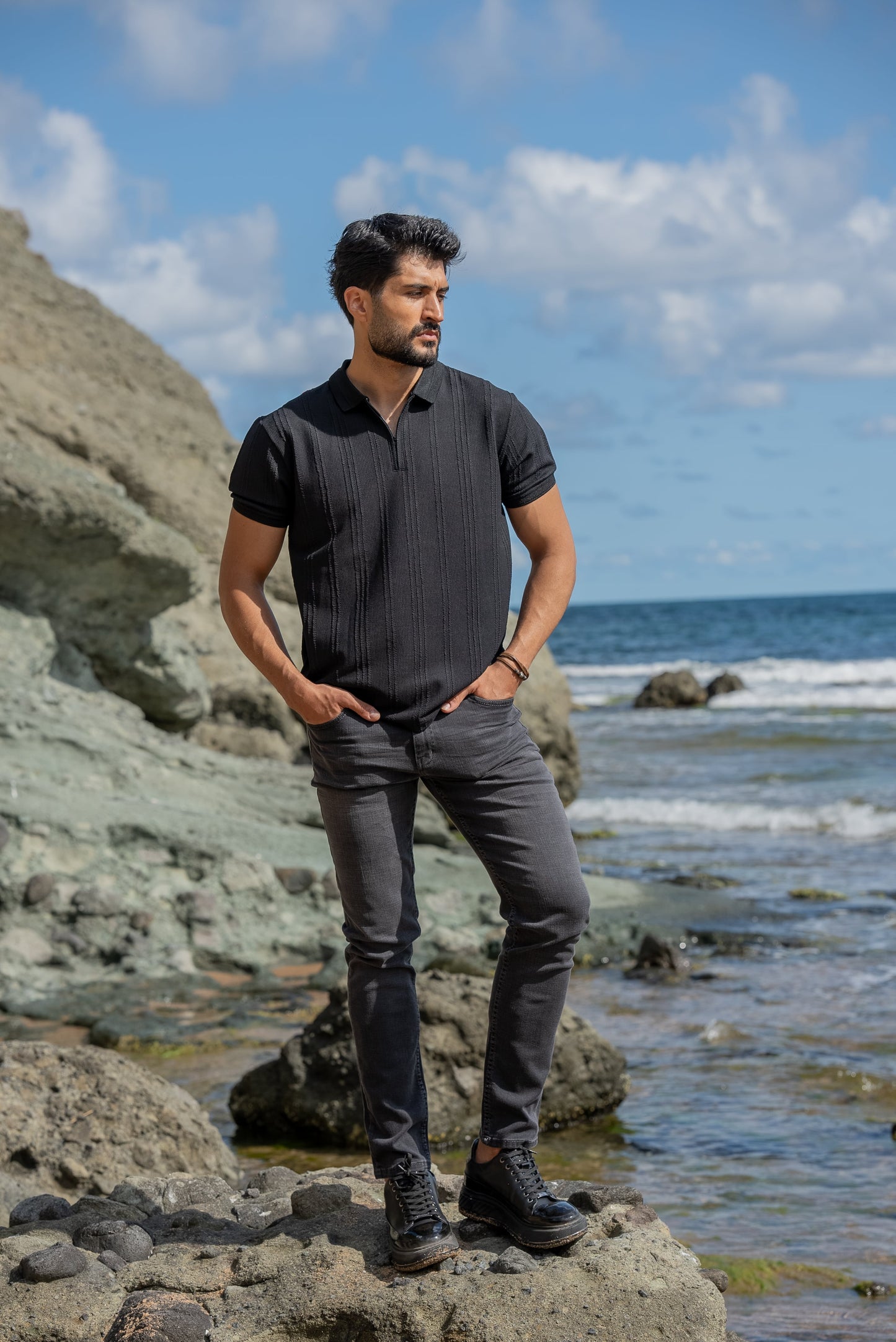 Black Men’s Special Design Polo