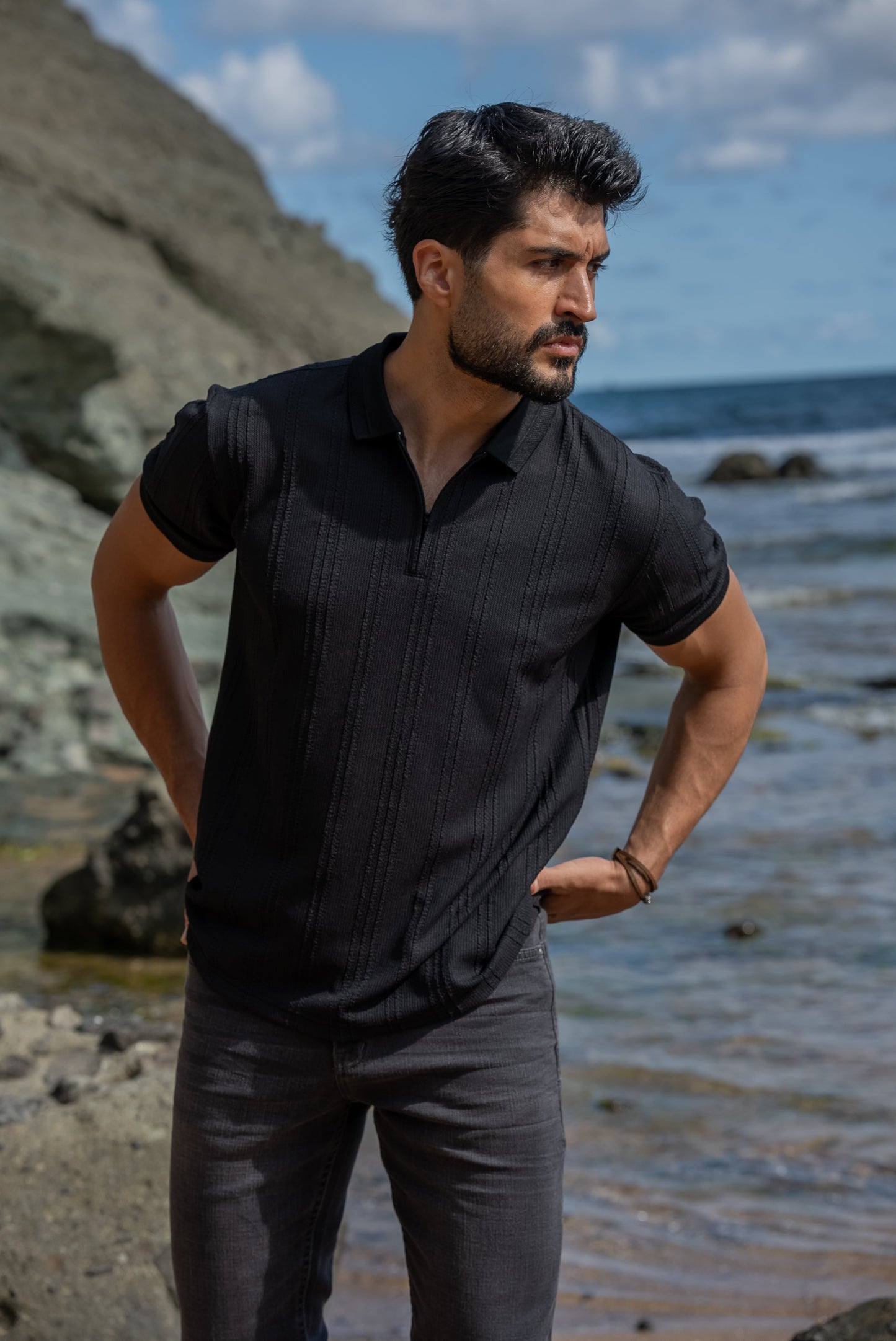 Black Men’s Special Design Polo