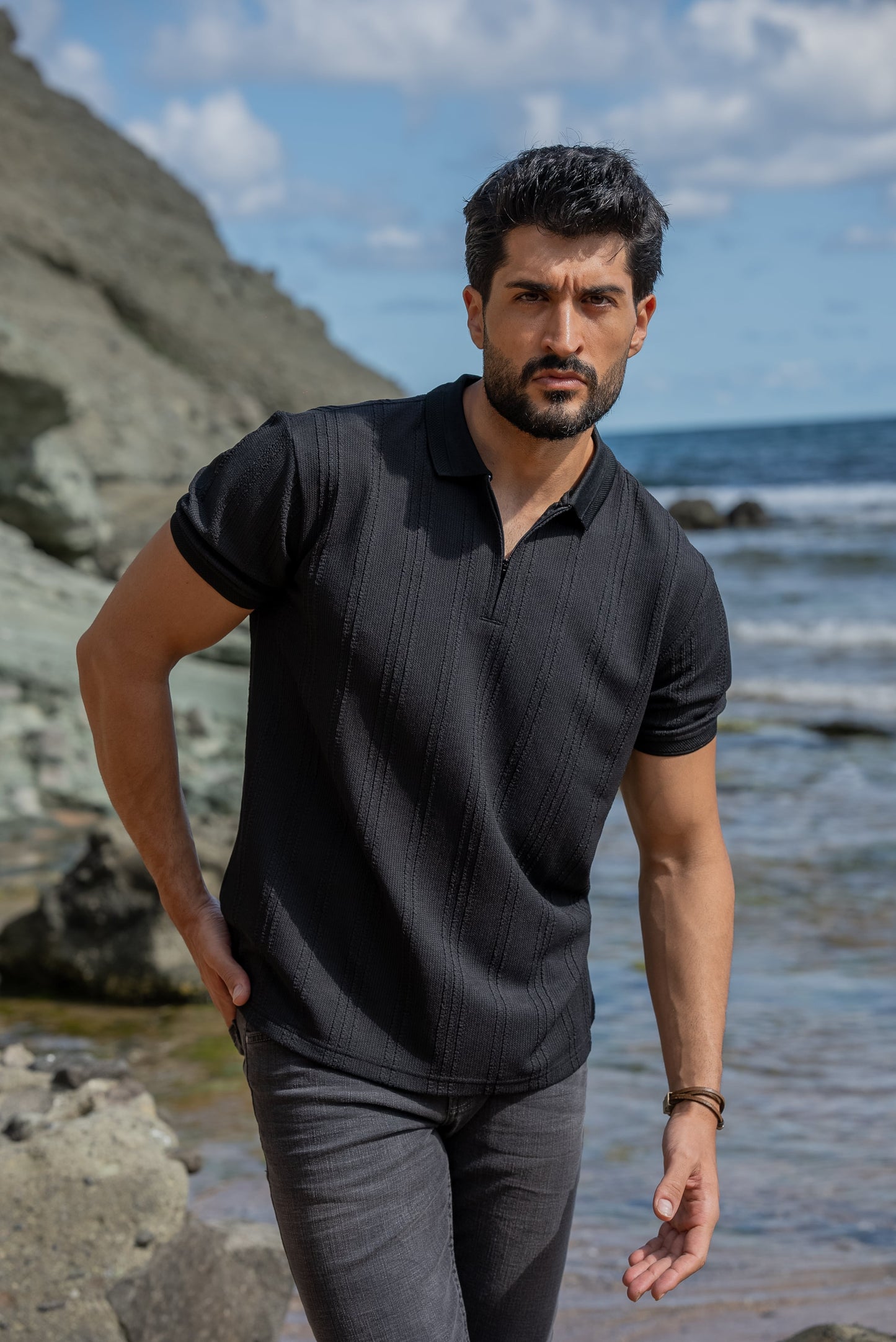 Black Men’s Special Design Polo