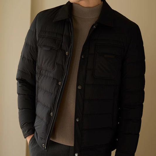 Classic Men’s Standard Fit Coat with Collared Neck