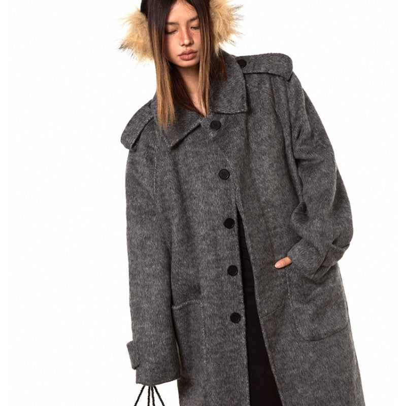 Slim-Fit Double-Faced Wool Overcoat – Yellow & Grey