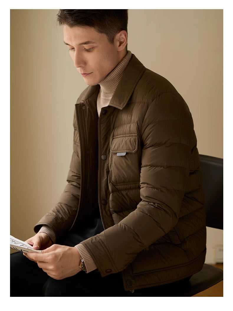 Classic Men’s Standard Fit Coat with Collared Neck