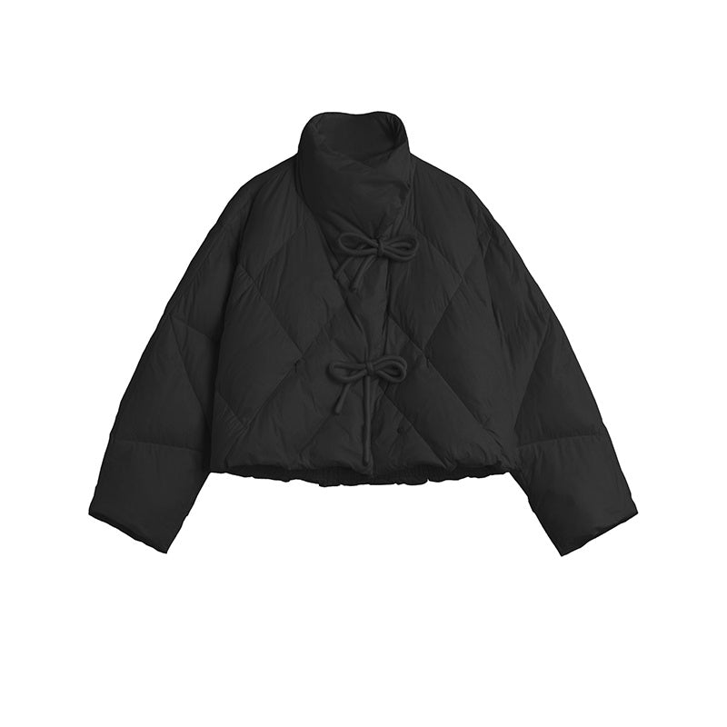 High-End Apricot Standing Collar Duck Down Bread Jacket