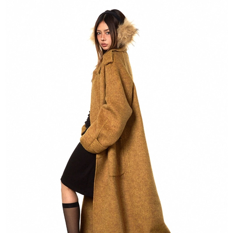 Slim-Fit Double-Faced Wool Overcoat – Yellow & Grey