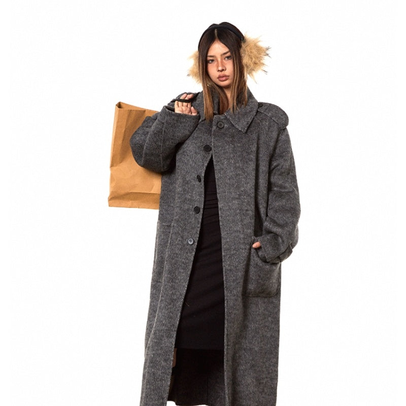 Slim-Fit Double-Faced Wool Overcoat – Yellow & Grey